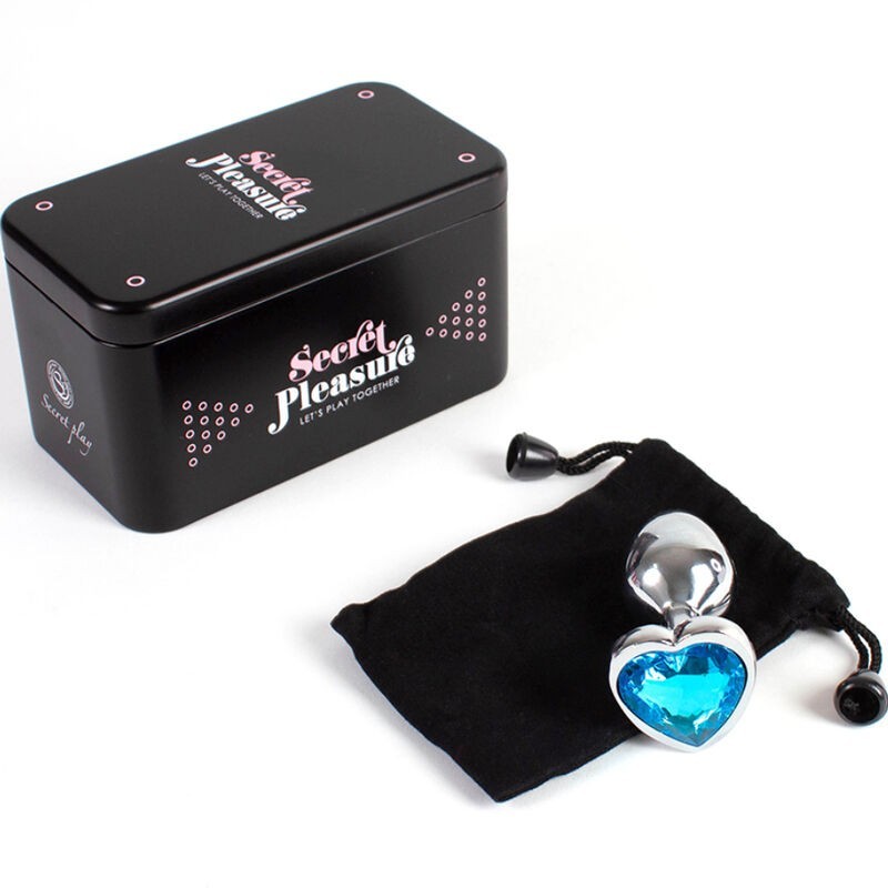 Secretplay - Tappo In Metallo Cuore Blu Taglia Piccolo 7 Cm - SECRETPLAY TOYS - Plug e Catene Anali | erosidea.com
