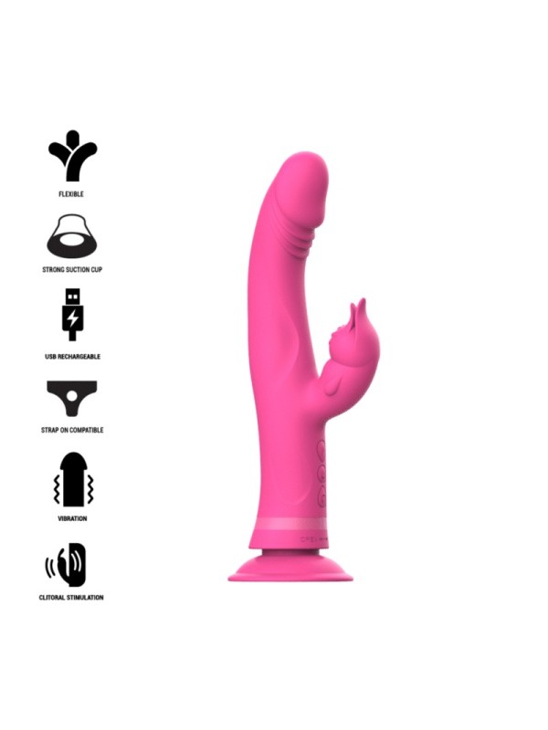 Vibratore Intense Julio Rabbit In Silicone Rosa - INTENSE FUN - Vibratori Rabbit | erosidea.com