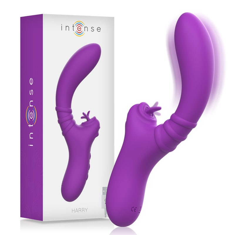 Vibratore Intense Flessibile Harry Con Lingua Viola - INTENSE FUN - Vibratori | erosidea.com