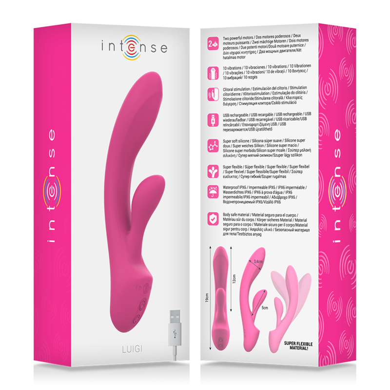 Vibratore Intense Luigi Rabbit Silicone Liquido Rosa - INTENSE - Vibratori Rabbit | erosidea.com