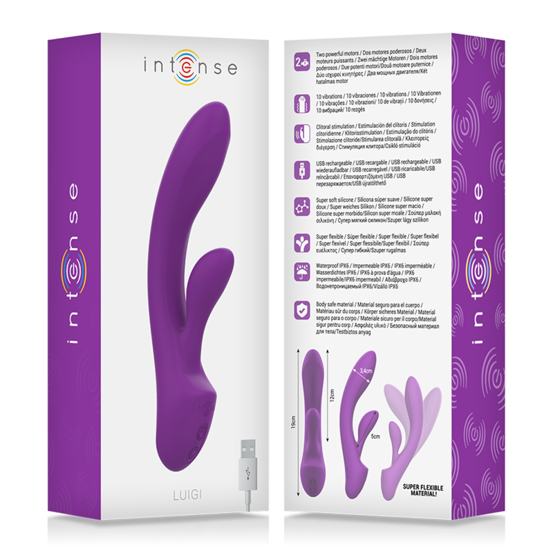 Vibratore Intense Luigi Rabbit Silicone Liquido Viola - INTENSE FUN - Vibratori Rabbit | erosidea.com