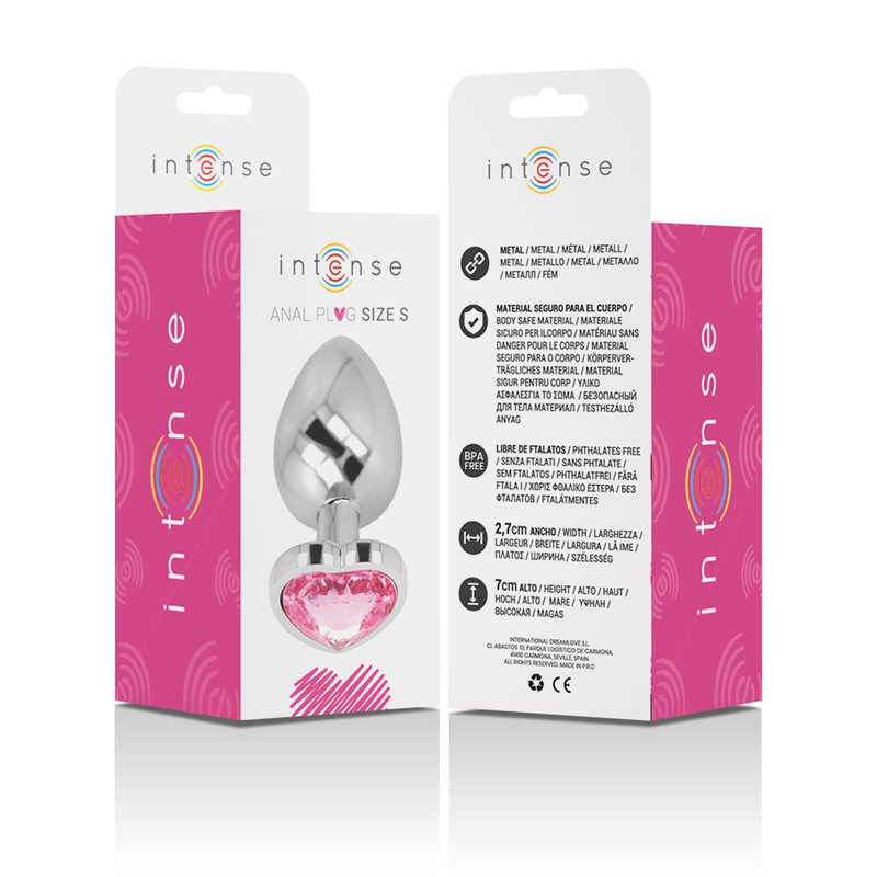 Intense - Plug Anale In Metallo Alluminio Cuore Rosa Taglia S - - Plug e Catene Anali | erosidea.com