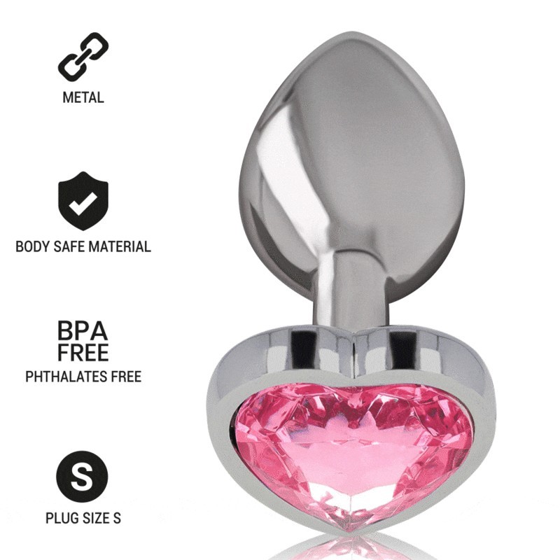 Intense - Plug Anale In Metallo Alluminio Cuore Rosa Taglia S - - Plug e Catene Anali | erosidea.com