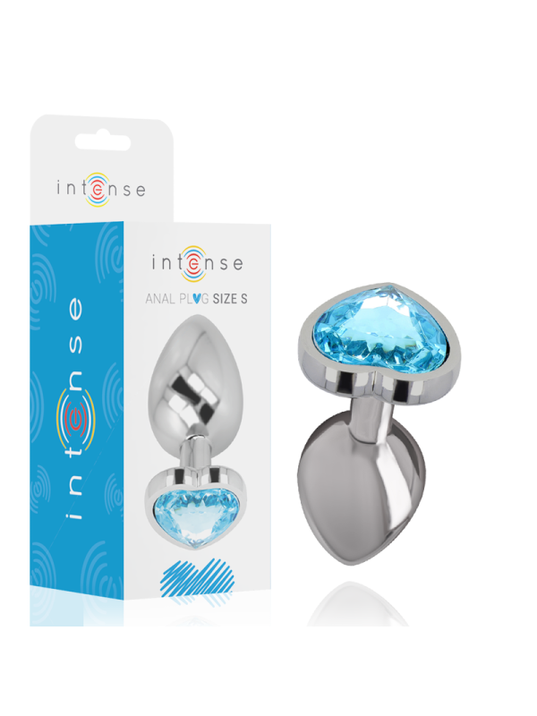Intense - Plug Anale In Metallo Alluminio Cuore Blu Taglia S - - Plug e Catene Anali | erosidea.com