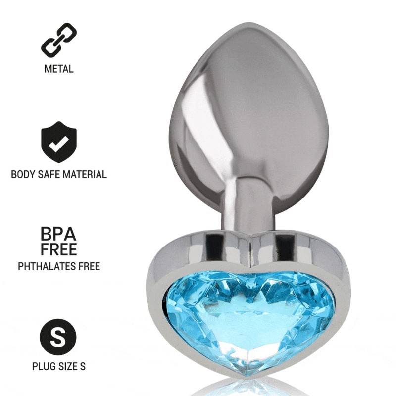 Intense - Plug Anale In Metallo Alluminio Cuore Blu Taglia S - - Plug e Catene Anali | erosidea.com