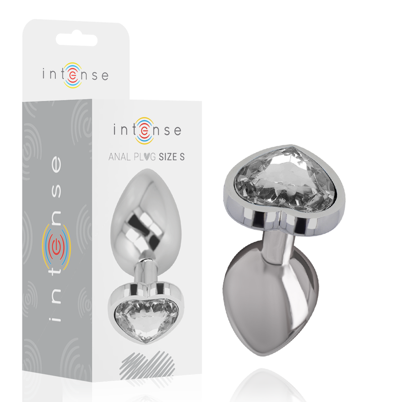 Intense - Plug Anale In Metallo Alluminio Con Cuore Bianco Taglia S - - Plug e Catene Anali | erosidea.com