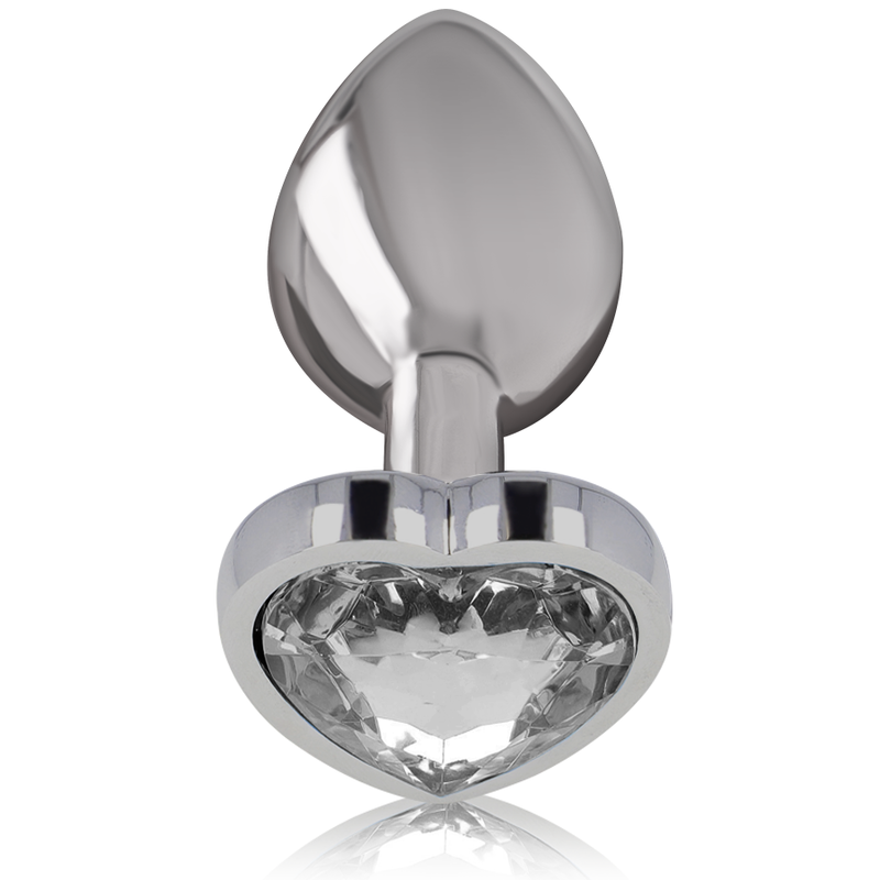 Intense - Plug Anale In Metallo Alluminio Con Cuore Bianco Taglia S - - Plug e Catene Anali | erosidea.com