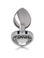 Intense - Plug Anale In Metallo Alluminio Con Cuore Bianco Taglia S - - Plug e Catene Anali | erosidea.com