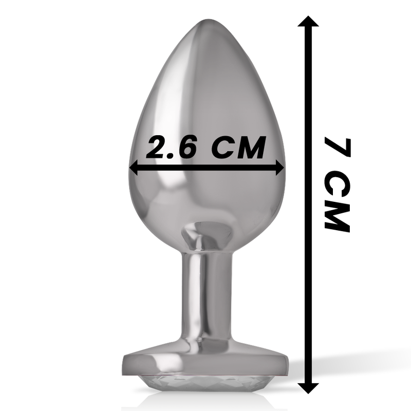 Intense - Plug Anale In Metallo Alluminio Con Cuore Bianco Taglia S - - Plug e Catene Anali | erosidea.com