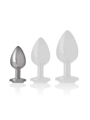 Intense - Plug Anale In Metallo Alluminio Con Cuore Bianco Taglia S - - Plug e Catene Anali | erosidea.com