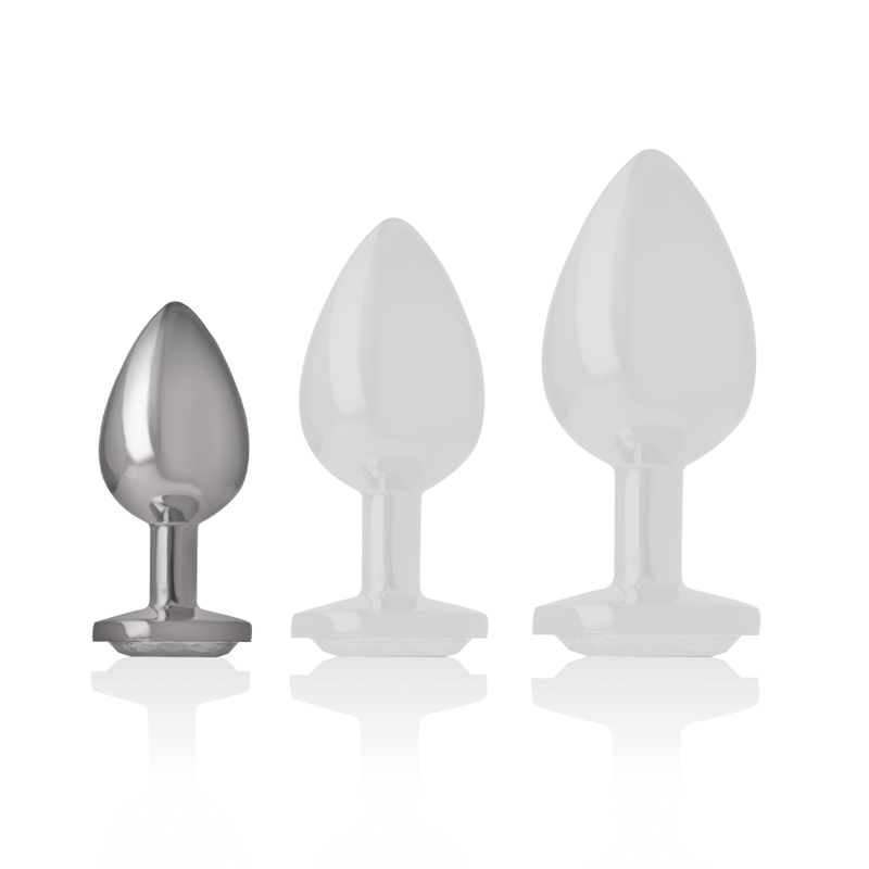 Intense - Plug Anale In Metallo Alluminio Con Cuore Bianco Taglia S - - Plug e Catene Anali | erosidea.com