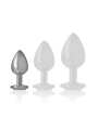 Intense - Plug Anale In Metallo Alluminio Con Cuore Bianco Taglia S - - Plug e Catene Anali | erosidea.com