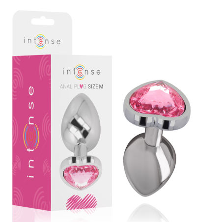 Intense - Plug Anale In Metallo Alluminio Cuore Rosa Taglia M - - Plug e Catene Anali | erosidea.com