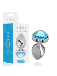 Intense - Plug Anale In Metallo Alluminio Cuore Blu Taglia M - - Plug e Catene Anali | erosidea.com