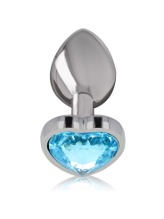 Intense - Plug Anale In Metallo Alluminio Cuore Blu Taglia M - - Plug e Catene Anali | erosidea.com