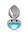 Intense - Plug Anale In Metallo Alluminio Cuore Blu Taglia M - - Plug e Catene Anali | erosidea.com