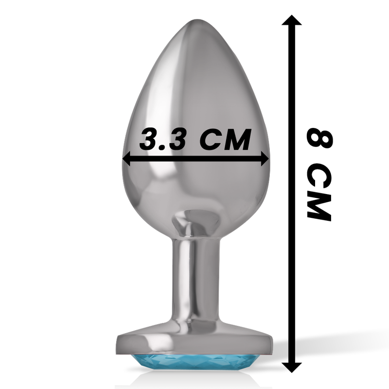 Intense - Plug Anale In Metallo Alluminio Cuore Blu Taglia M - - Plug e Catene Anali | erosidea.com
