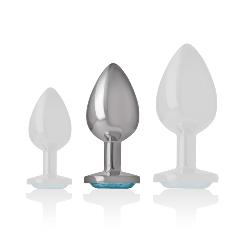 Intense - Plug Anale In Metallo Alluminio Cuore Blu Taglia M - - Plug e Catene Anali | erosidea.com