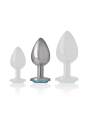 Intense - Plug Anale In Metallo Alluminio Cuore Blu Taglia M - - Plug e Catene Anali | erosidea.com