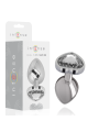 Intense - Plug Anale In Metallo Alluminio Cuore Bianco Taglia M - - Plug e Catene Anali | erosidea.com