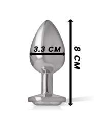 Intense - Plug Anale In Metallo Alluminio Cuore Bianco Taglia M - - Plug e Catene Anali | erosidea.com