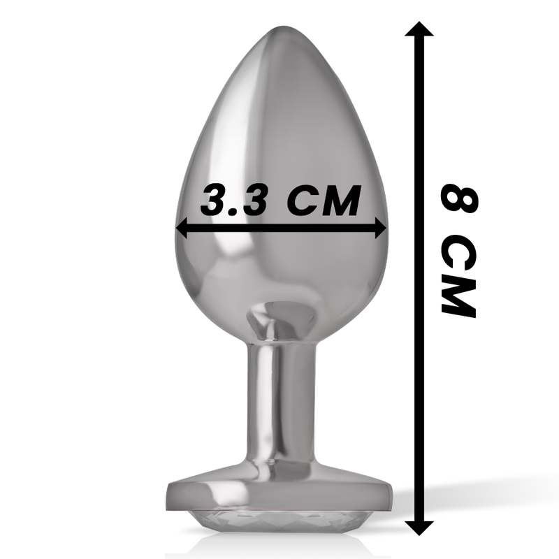 Intense - Plug Anale In Metallo Alluminio Cuore Bianco Taglia M - - Plug e Catene Anali | erosidea.com