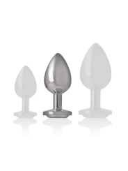 Intense - Plug Anale In Metallo Alluminio Cuore Bianco Taglia M - - Plug e Catene Anali | erosidea.com
