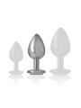 Intense - Plug Anale In Metallo Alluminio Cuore Bianco Taglia M - - Plug e Catene Anali | erosidea.com