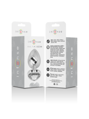 Intense - Plug Anale In Metallo Alluminio Cuore Bianco Taglia M - - Plug e Catene Anali | erosidea.com