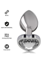 Intense - Plug Anale In Metallo Alluminio Cuore Bianco Taglia M - - Plug e Catene Anali | erosidea.com