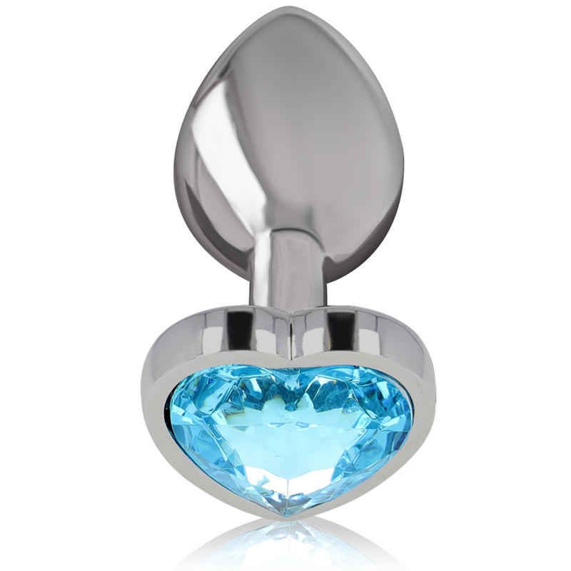 Intense - Plug Anale In Metallo Alluminio Cuore Blu Taglia L - - Plug e Catene Anali | erosidea.com