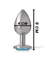 Intense - Plug Anale In Metallo Alluminio Cuore Blu Taglia L - - Plug e Catene Anali | erosidea.com