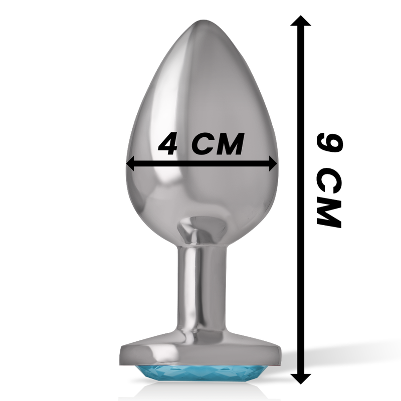 Intense - Plug Anale In Metallo Alluminio Cuore Blu Taglia L - - Plug e Catene Anali | erosidea.com