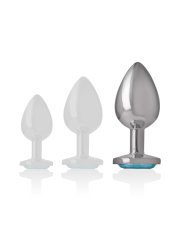 Intense - Plug Anale In Metallo Alluminio Cuore Blu Taglia L - - Plug e Catene Anali | erosidea.com