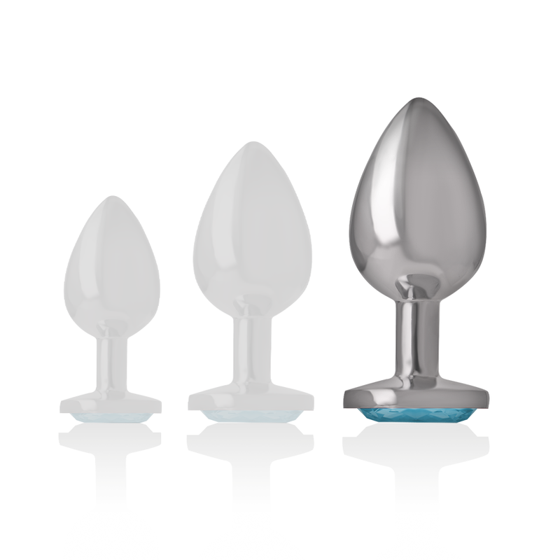 Intense - Plug Anale In Metallo Alluminio Cuore Blu Taglia L - - Plug e Catene Anali | erosidea.com