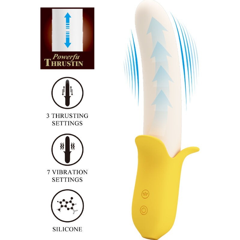 Vibratore Pretty Love Banana Geek Super Power 7 - - Vibratori Doppi | erosidea.com
