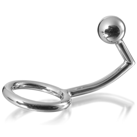 Metal Hard - Anello Cock Ring Con Gancio Intruso Anale 40Mm - METAL HARD - Anelli Fallici | erosidea.com
