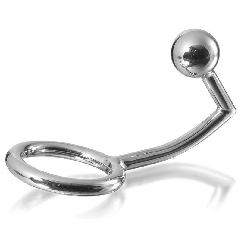 Metal Hard - Anello Cock Ring Con Gancio Intruso Anale 40Mm - METAL HARD - Anelli Fallici | erosidea.com