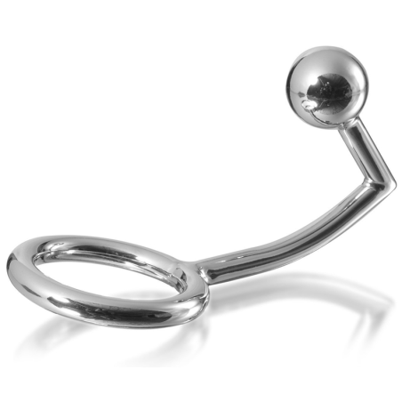 Metal Hard - Anello Cock Ring Con Gancio Intruder Anale 45Mm - METAL HARD - Anelli Fallici | erosidea.com