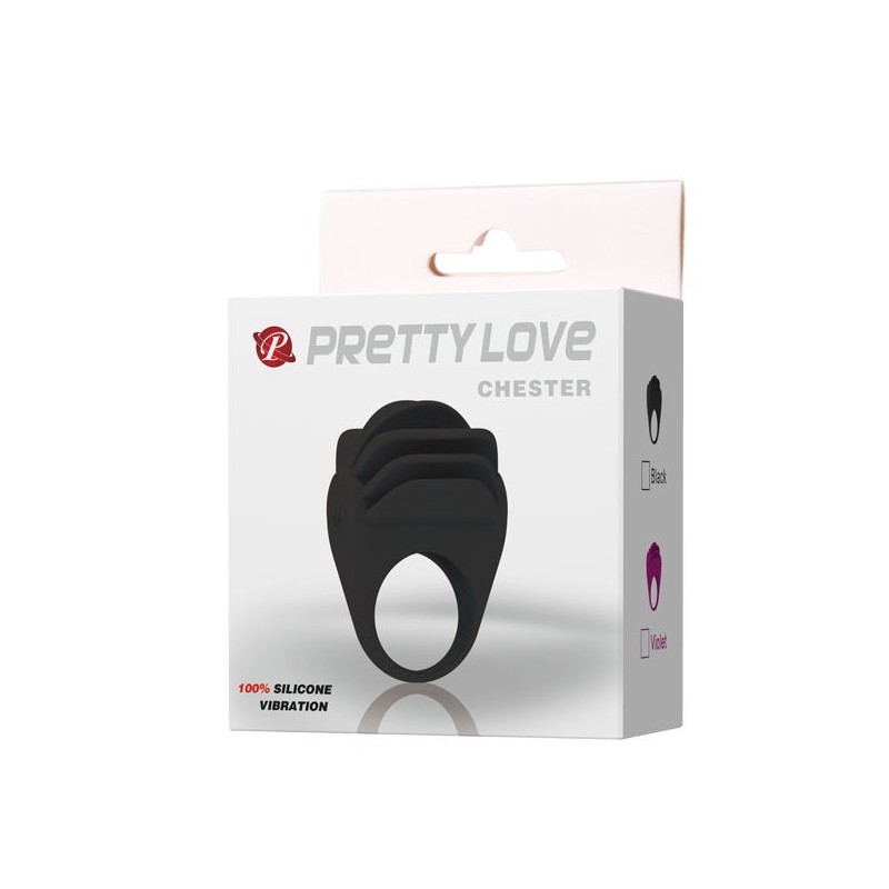 Pretty Love - Anello Vibratore Nero Chester - PRETTY LOVE MALE - Vibratori | erosidea.com
