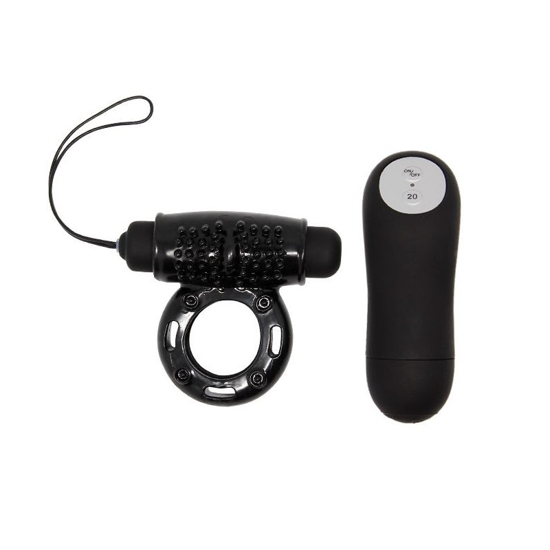 Telecomando Ring Nero 20V - BAILE FOR HIM - Anelli Fallici | erosidea.com