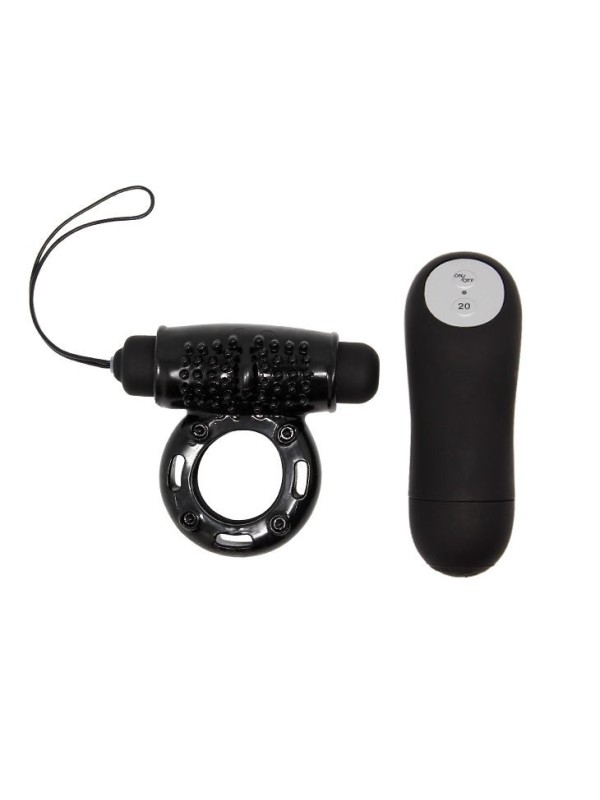 Telecomando Ring Nero 20V - BAILE FOR HIM - Anelli Fallici | erosidea.com