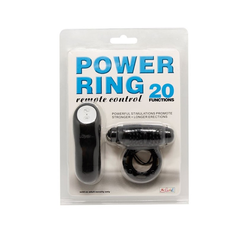 Telecomando Ring Nero 20V - BAILE FOR HIM - Anelli Fallici | erosidea.com