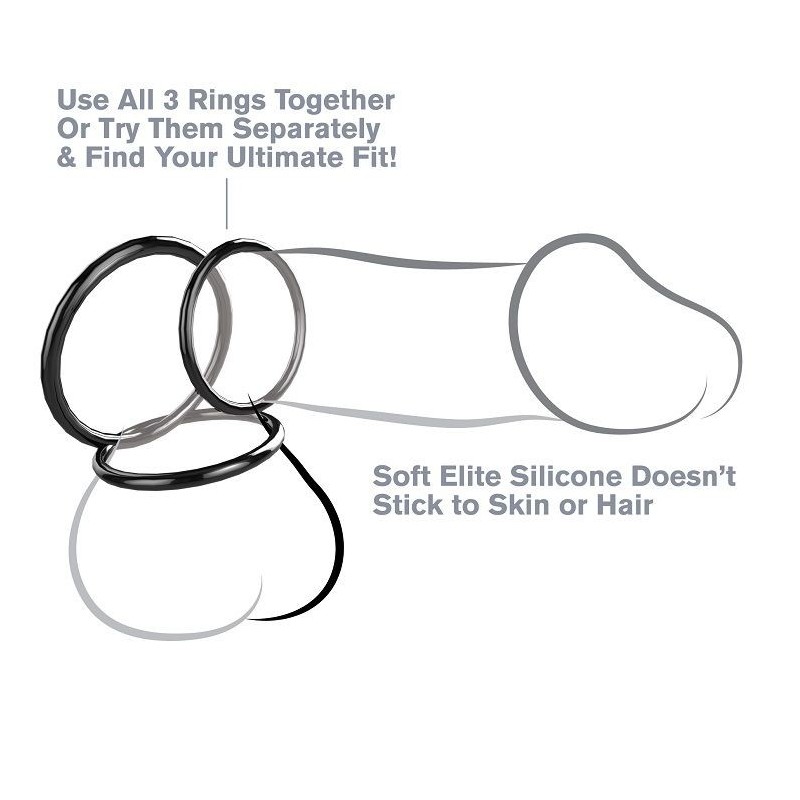 Fantasy C-Ringz - Set 3 Anelli Stamina In Silicone - FANTASY C-RINGZ - Anelli Fallici | erosidea.com