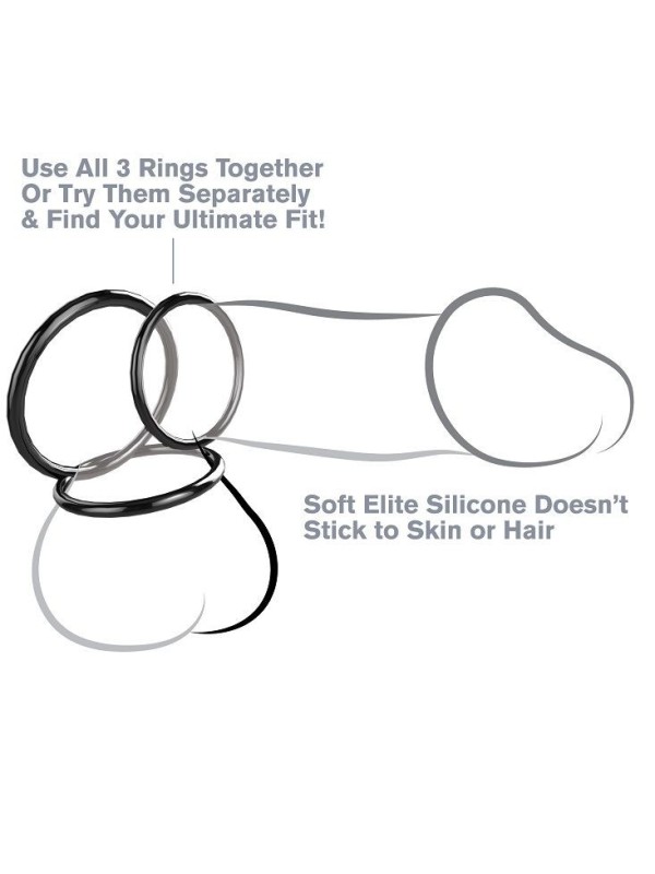 Fantasy C-Ringz - Set 3 Anelli Stamina In Silicone - FANTASY C-RINGZ - Anelli Fallici | erosidea.com