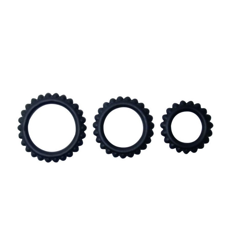 Titan Set 3 Pz Anelli Per Il Pene Nero 2.8 + 2.4 + 1.9 Cm - BAILE FOR HIM - Anelli Fallici | erosidea.com