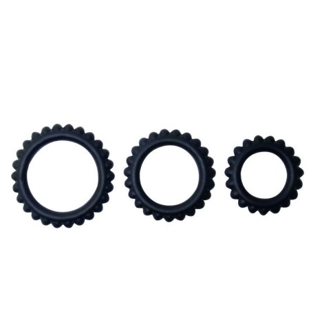 Titan Set 3 Pz Anelli Per Il Pene Nero 2.8 + 2.4 + 1.9 Cm - BAILE FOR HIM - Anelli Fallici | erosidea.com