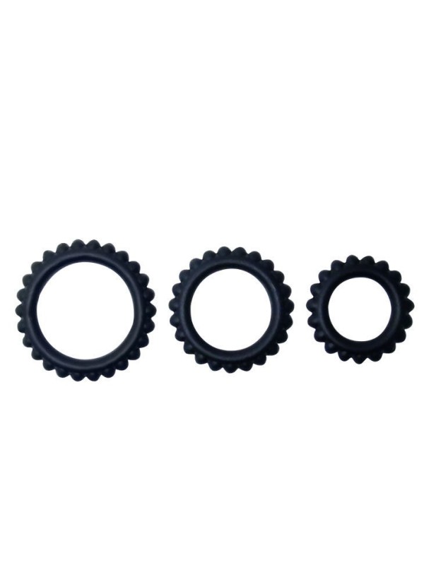 Titan Set 3 Pz Anelli Per Il Pene Nero 2.8 + 2.4 + 1.9 Cm - BAILE FOR HIM - Anelli Fallici | erosidea.com