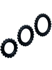 Titan Set 3 Pz Anelli Per Il Pene Nero 2.8 + 2.4 + 1.9 Cm - BAILE FOR HIM - Anelli Fallici | erosidea.com