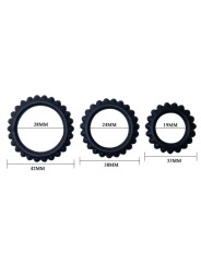 Titan Set 3 Pz Anelli Per Il Pene Nero 2.8 + 2.4 + 1.9 Cm - BAILE FOR HIM - Anelli Fallici | erosidea.com